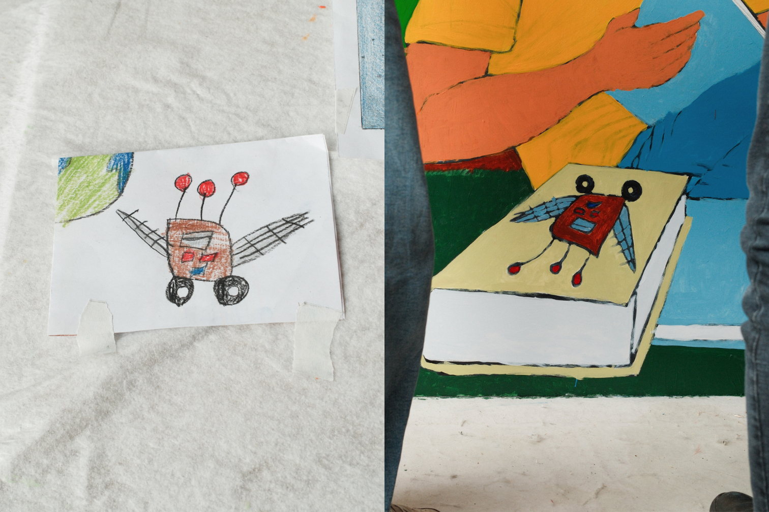 Tekening en muurschildering