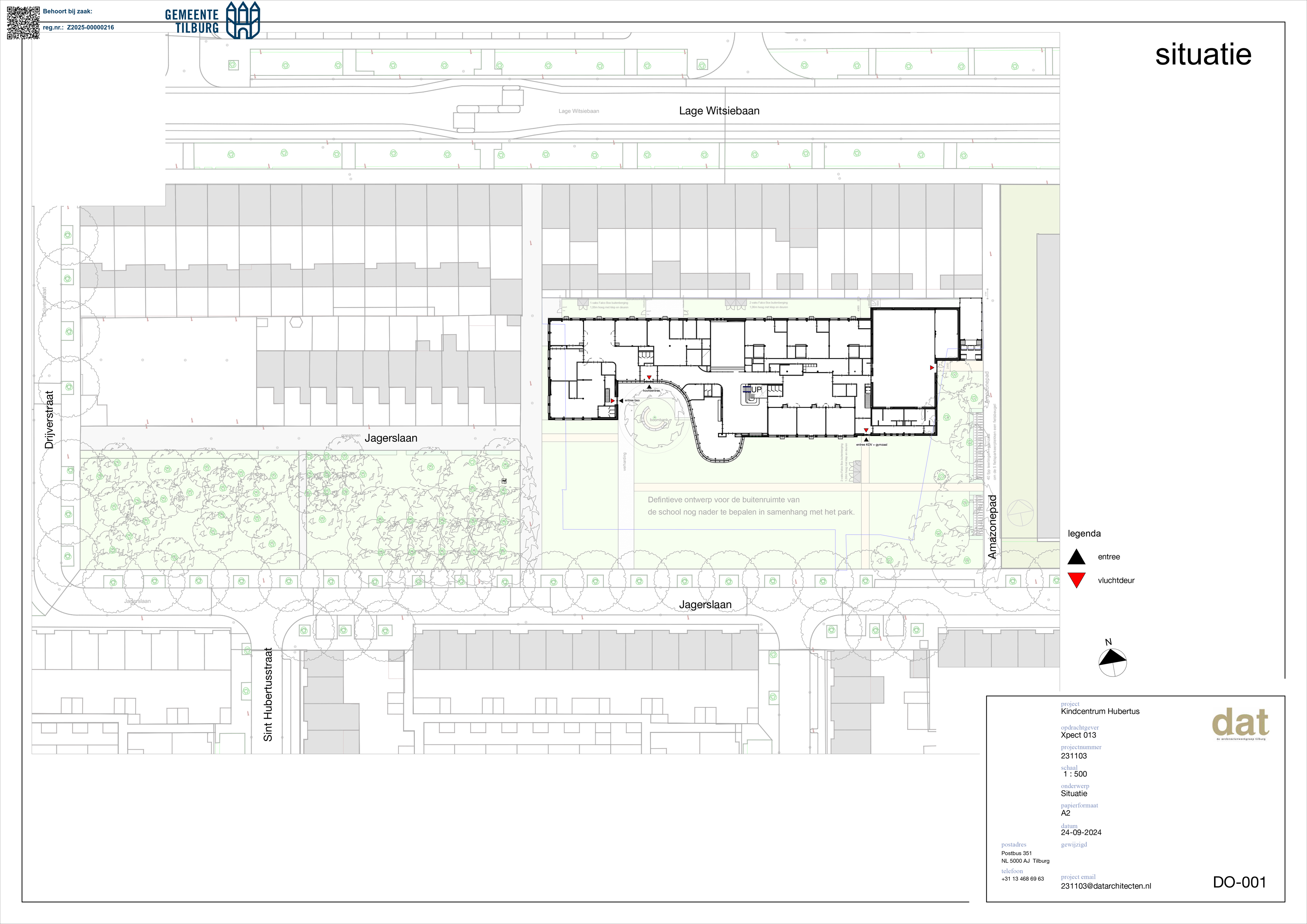 KC Hubertus plattegrond terrein nieuwbouw september 2025