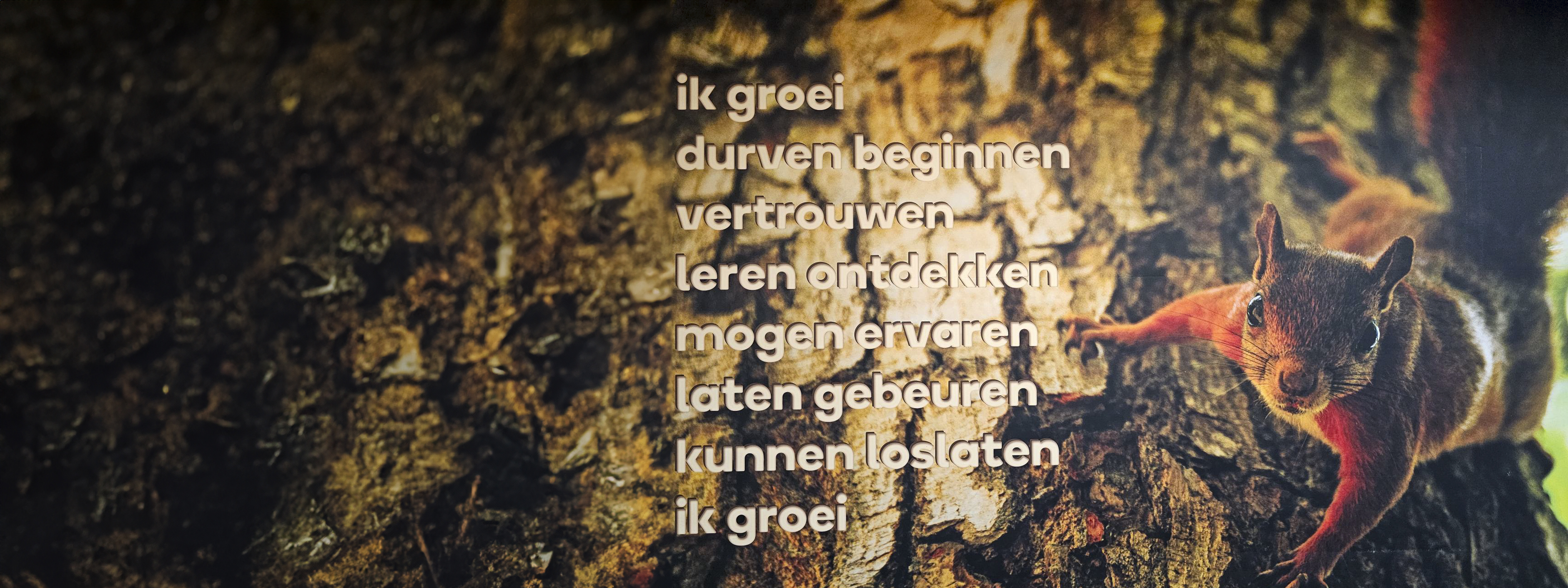 Eekhoorn met tekst