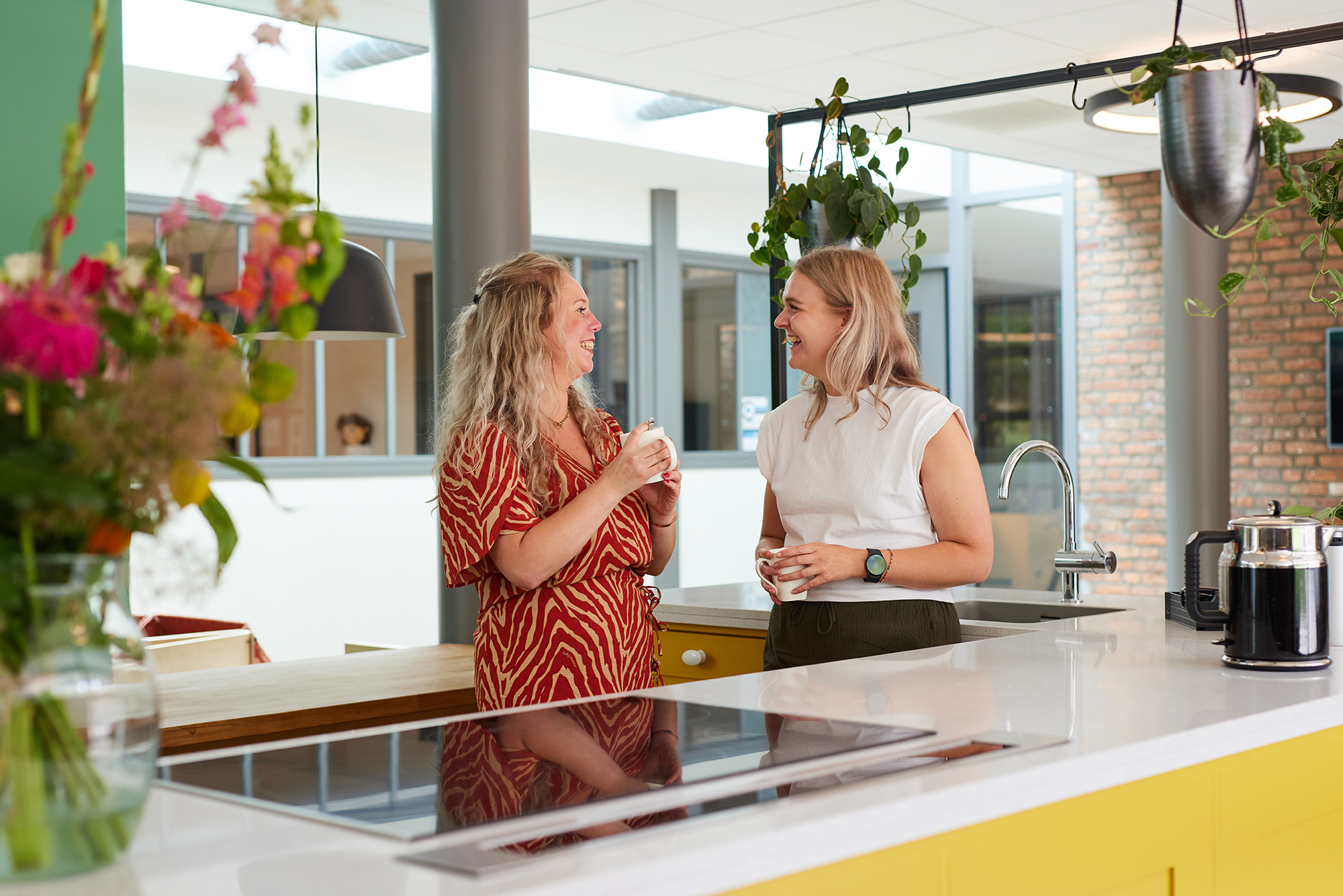 Met collega's in gesprek